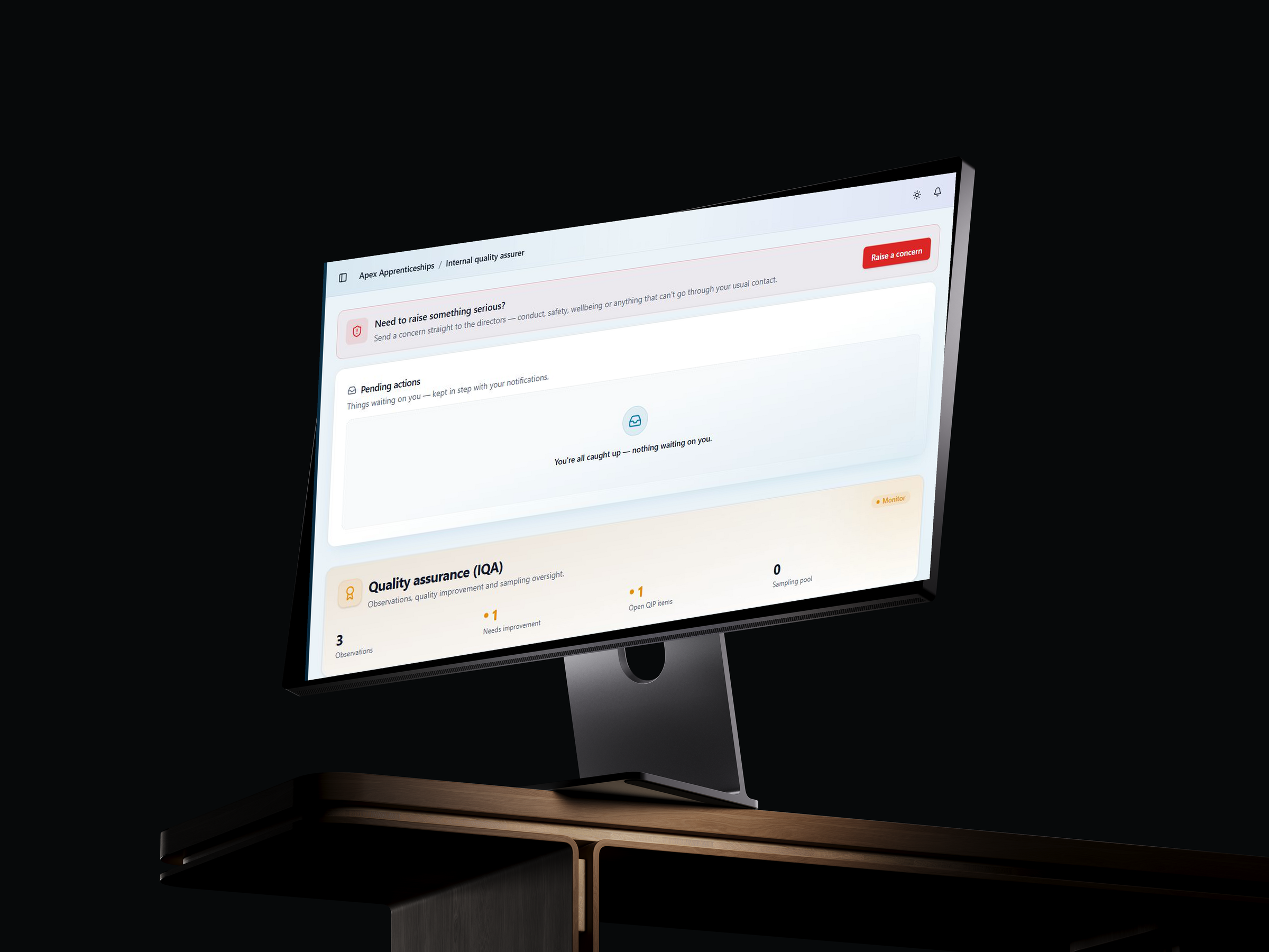 Journey quality assurance workspace presented on a desktop monitor